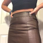 Free People Brown Leather Skirt  Photo 0