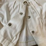 Vintage Shin Choi Swing Jacket Short Size Small White 3/4 sleeve Gold Button Photo 4