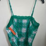 Target New Colsie Plaid Green Tank Top Photo 2