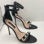 AQUA  pearl ankle strap black high heel stiletto women’s Size 8.5M- Bloomingdales Photo 7