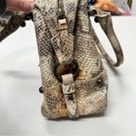 Forth & Towne Tan Calf Leather Snake Print Satchel Handbag Purse Womens Luxury Photo 6