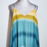 Allen B. by Allen Schwartz Boho Striped Blue and Yellow Dress Size 16 Photo 3