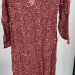 ZARA burgundy Pink Sequin Swim Coverup xs lightweight vacation resort beach Photo 3