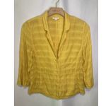 Eileen Fisher Jacket Womens Medium M Yellow Career Lagenlook Linen Blazer Photo 0
