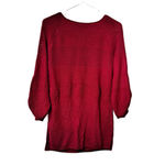 New York & Company Womens Pullover Tie‎ Sleeves Open Knit Sweater red Size S Photo 1