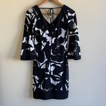 White House | Black Market Tie Back Floral Print Knit Dress V Neck Size XXS Photo 4