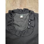 J Crew Solid Black Wool Blend Ruffle Neck Phoebe Shift Dress Short Sleeve Size 4 Photo 1