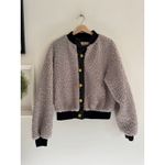 JULES KAE Karlie Tan Fuzzy Bomber Size Medium Photo 3