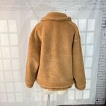 I am gia Tan Collared Full Zipper Lined Teddy Jacket Size Small Photo 6