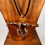 Free People Gold and Iridescent Bull Skull Pendant Necklace Photo 4