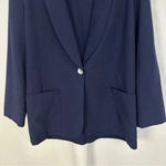 Requirements Vintage  Blazer Womens Size 14 One Button Classic Blue Lightweight‎ Photo 2
