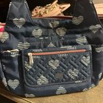 Lug Women s Romper Carry Shoulder Bag Brushed Navy Hearts Blue Photo 3