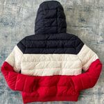 Tommy Hilfiger Tricolor Hooded Cropped Puffer Jacket Medium Photo 2