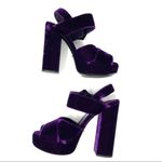 Prada purple velvet platform sandals, made in Italy size 37.5 Photo 14
