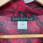 Vintage Y2K Sara Michelle Sheer Whimsigoth Vamp Paisley Blouse Red Black 3X Photo 4