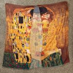 The Kiss by Gustav Klimt Printed Printed Shawl Kimono Art to Wear Orange Size undefined Photo 0
