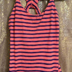 The North Face  Pink Blue Striped Athletic Racerback Tank Top Large Photo 0