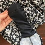 Tropical Escape Black And White Floral Ruched One Piece Swimsuit Photo 4