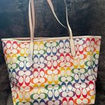 Coach  Rainbow Signature City Tote Photo 1