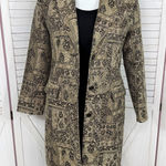 Newport News Vintage  Floral Paisley Tapestry Topper‎ Coat Tan Black 16 Photo 0