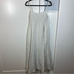 Madewell  Striped Empire-Waist Midi Dress in 100% Linen Size Large Lighthouse NWT Photo 2
