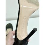 Gianvito Rossi Portofino Metallic Striped Open Toe Pump Heels Black Women's 39 Photo 3