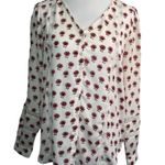 Loft Floral Eyelet Blouse White M Photo 7