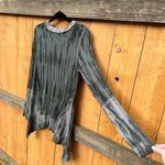 Knox Rose Knox‎ Rose Womens Shark Bite Top Size Small Long Sleeve Green Tie dyed Grunge Photo 9