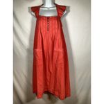 Pilcro Anthropologie  Dress Flutter Sleeve Midi Red Cotton Canvas Womens MP Photo 5