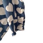 Equipment  Silk Blue White Heart Print Button Down Blouse shirt size small Photo 2