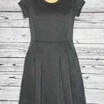 Halogen NWT Sz 6 Heather Gray Pleated Exposed Zipper Fit & Flare Interlock Dress Photo 0