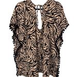 Xhilaration Zebra Animal Print Pompom Boho Beach Swimsuit Cover-up Size Medium Photo 3