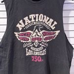 Lucky Brand  Black Sleeveless Graphic Tee Size Large Casual Boho Rocker Style Photo 6