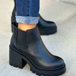 Soda Black Chunky Heel Ankle Bootie Photo 1