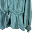 Ann Taylor Blouse Womens L Blue Shirred Peplum Top Feminine Classic European Photo 3