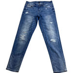 White House | Black Market The Girlfriend Distressed Blue Jeans Size 2 Low Rise Photo 0