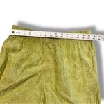 Tahari  100% Linen Pants Women's M Lime Green High Rise Wide Leg Cropped Beach Photo 4