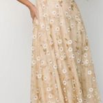Baltic Born Arabella Embroidered Tulle Maxi Dress: Gold White Floral Event Photo 0
