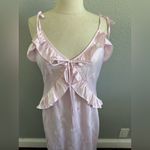 Wild Fable NWT Pink Ruffle Satin Butterfly Embroidered Maxi Dress Size Medium Photo 5