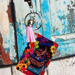 Handmade Cowgirl Boots Keychain Purse Backpack Clip Accessory With Tassel Photo 0