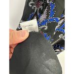 Francescas Beaded Sheer Overlay Dress S Black Blue Whimsigoth Art Deco Y2K Photo 7