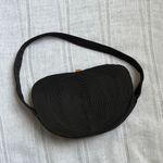 Vintage Black Woven Shoulder Bag with Crescent Shape Photo 0
