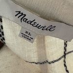 Madewell  Windowpane Linen Blend Crop Resort Shirt Sz XL Antique Cream Photo 4