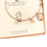 Love this life ® Two‎ Tone Stainless Steel “Angel” Cubic Zirconia Shaker Bracelet Photo 2