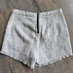 Free People Cream Off-White Tweed Shorts Frayed Hem High Waist Women's Size 6 Photo 1