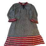 Boden Lara Pleat Chalky Navy Cluster Spot‎ Dress US Size 6 Print Dress Pleated Blue Photo 4