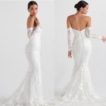 House Of CB  L D-DD  'Isabelle' White‎ Lace Long Sleeve Bridal Gown NWOT Photo 4