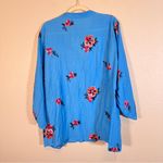 Kindred  Blue Red Embroidered Floral Button Down Shirt Womens 3X Boho Festival Photo 3