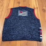 Christopher & Banks  Hand Embroidered USA Patriotic Flag Sweater Vest Women Small Photo 1