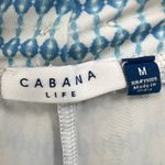 Cabana Life Wide Leg Lounge Pants Blue White Geometric Print Lightweight Medium Photo 3